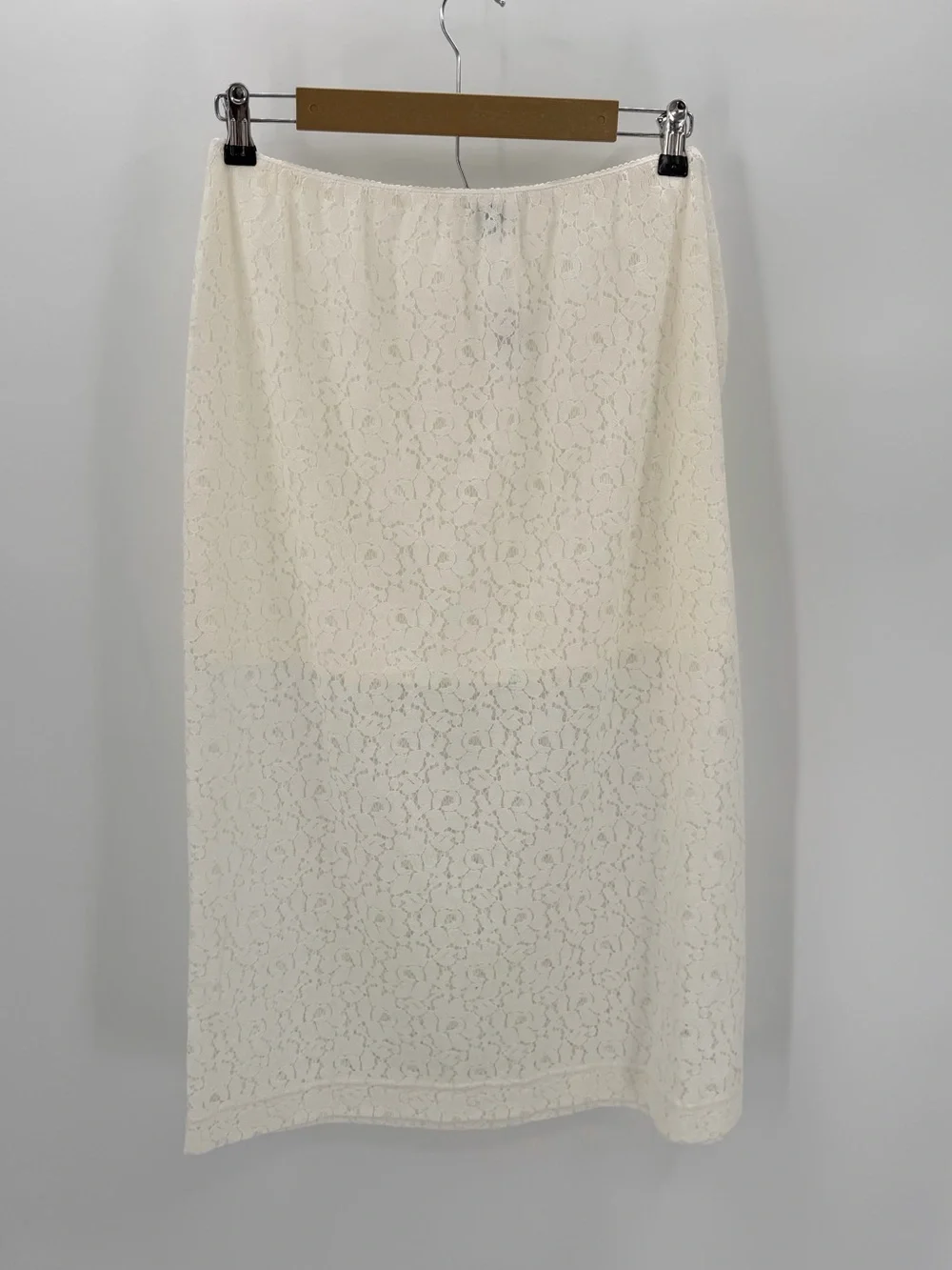 Old Navy Skirt Women’s L Cream High Waisted Lace Midi Pull On Summer Casual NWT